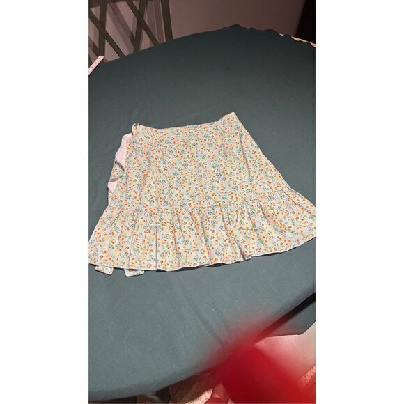 VIGOSS FLORAL WRAP SKIRT CORNFLOWER WOMENS SZ L NEW WITH TAGS - Picture 10 of 11
